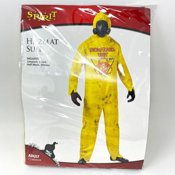 Spirit Halloween Adult Hazmat Suit Costumen Halloween Toxic Cleanup Biohazard - Picture 2 of 10